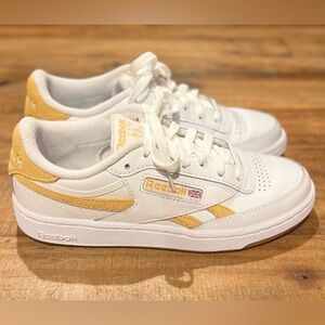Womens Reebok Club C Revenge Athletic Shoe - White / Gold size 7